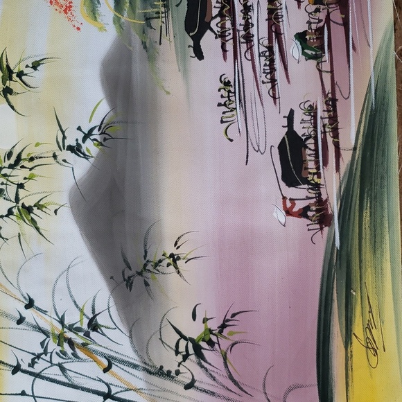 Vintage Asian Art signed - Picture 4 of 7